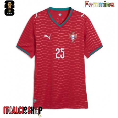 Portogallo Nuno Mendes #25 Prima Maglia Femmina Mondiali 2026 Manica Corta